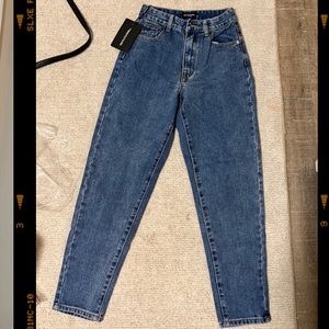 Petite Mid Wash Mom Jeans